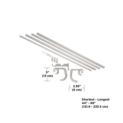 トワイライト ダブル カーテンロッド 223.5～365.7cm ニッケル