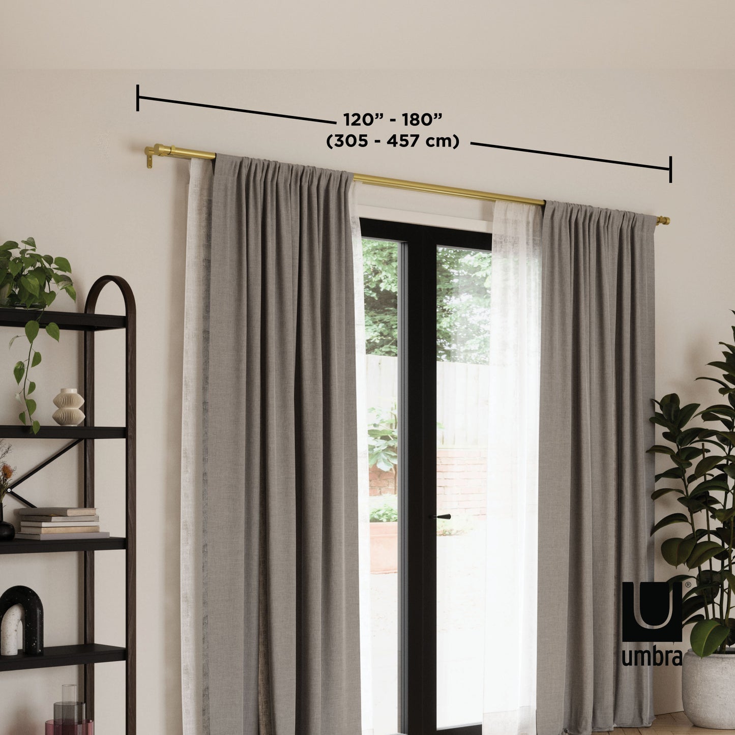 カッパ ダブルカーテンロッド 304.8-457.2cm