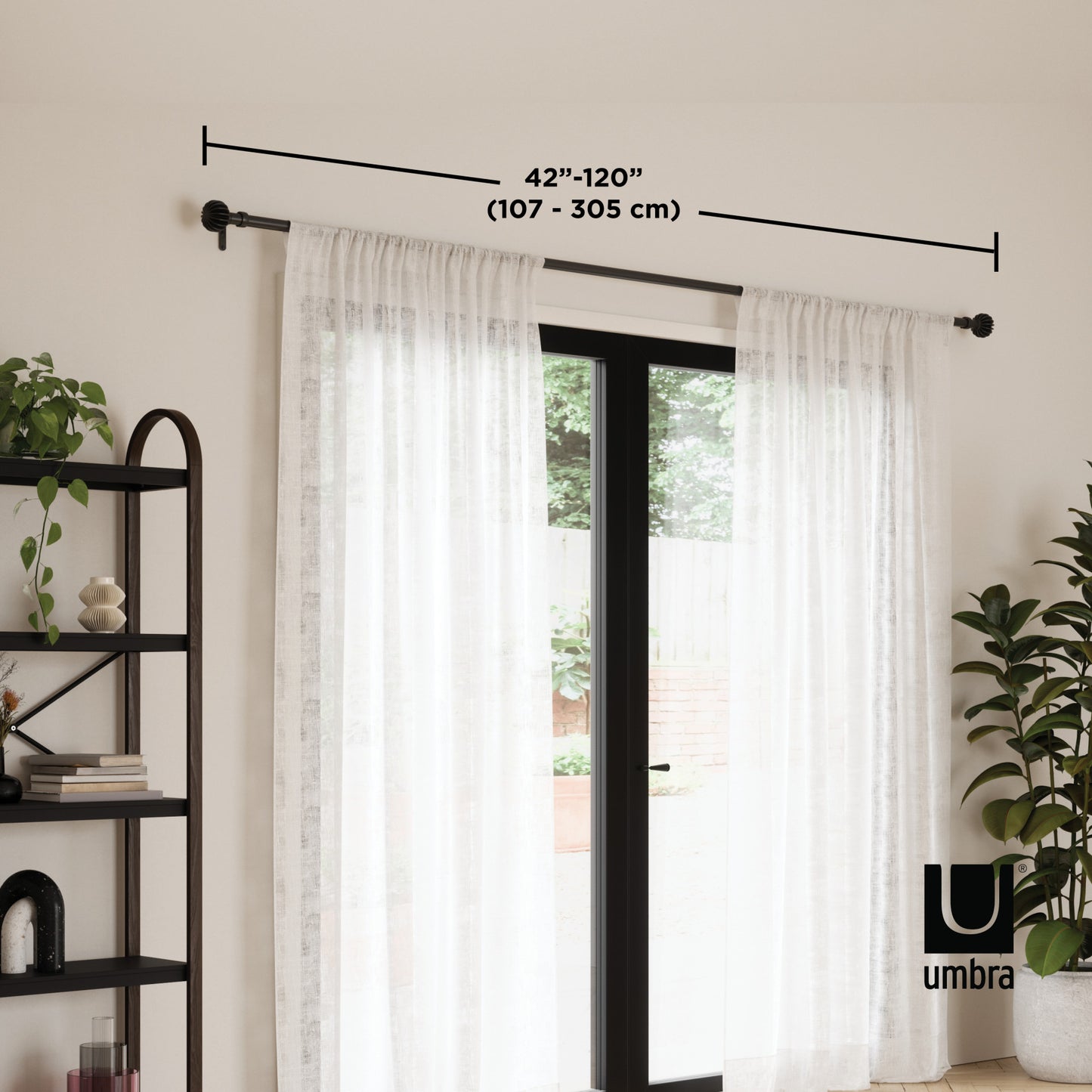 フィン カーテンロッド 107-305cm