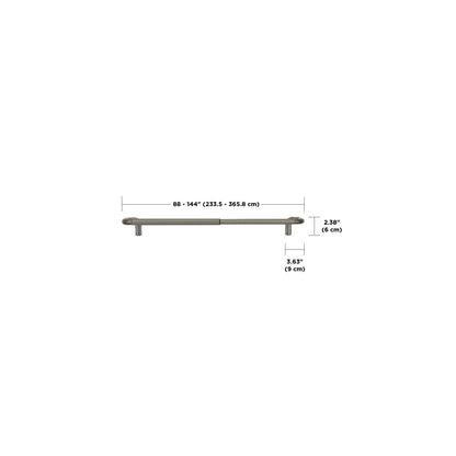 トワイライト カーテンロッド 223.5-365.7cm ニッケル